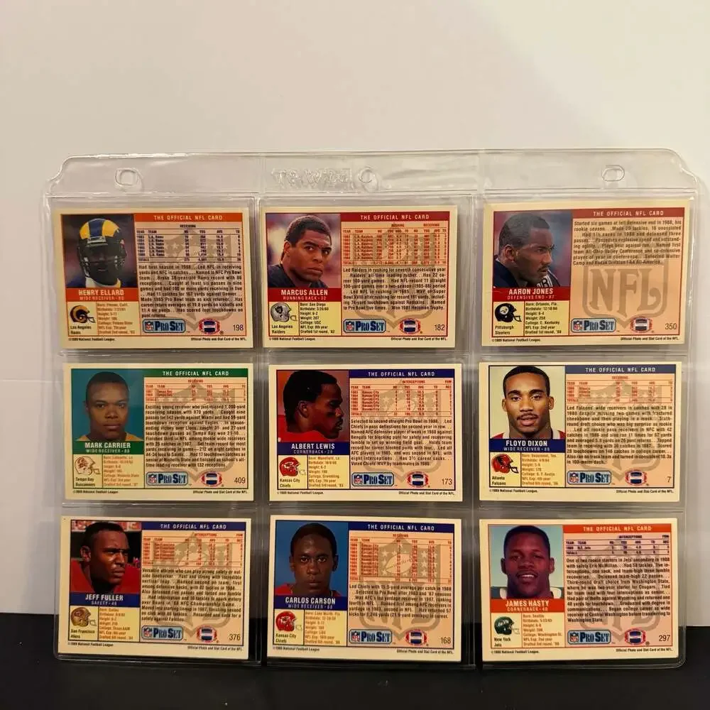 Lot of 60 1989 Pro‎ Set NFL Football Cards Including Marcus Allen and Stars